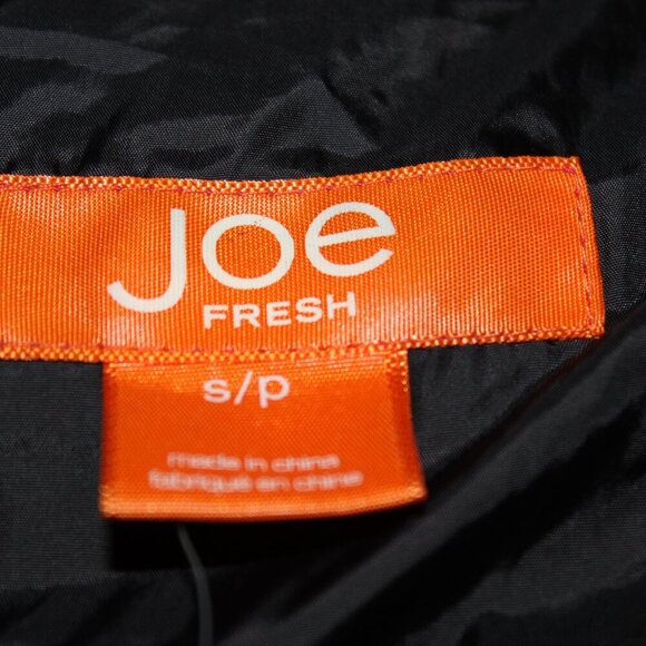 NWT Joe Fresh Black Sequin Puffer Vest with Hood - Size S - Picture 6 of 7